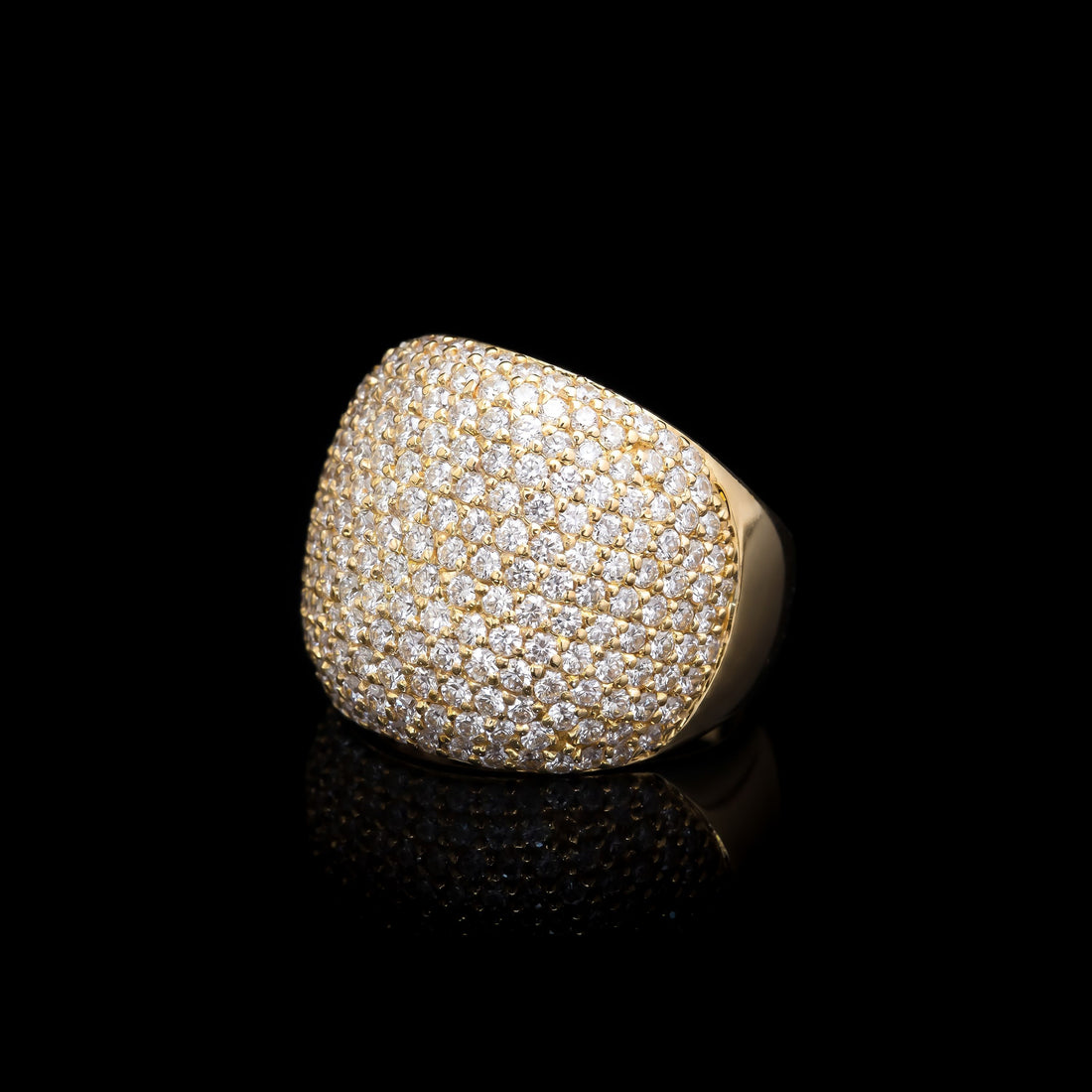 14K YG Pave Diamond Ring, 4.05CT