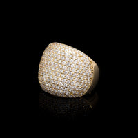 14K YG Pave Diamond Ring, 4.05CT