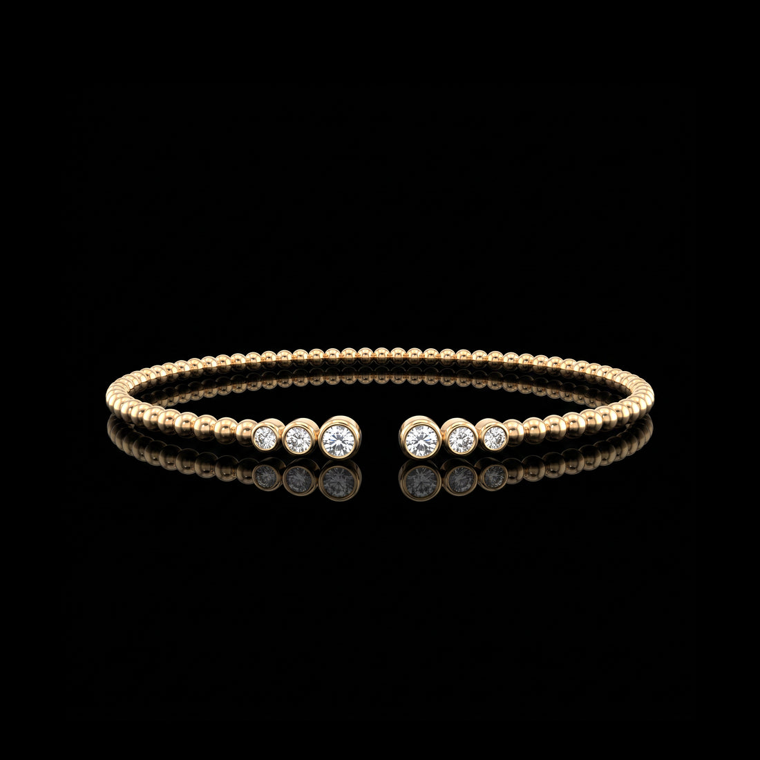 Beaded Diamond Station Flex Bangle