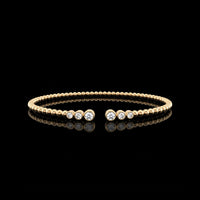 Beaded Diamond Station Flex Bangle