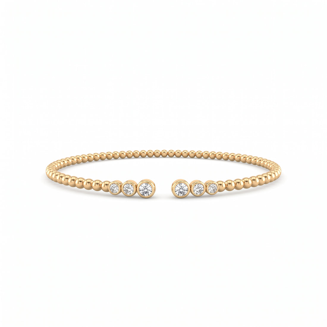 Beaded Diamond Station Flex Bangle