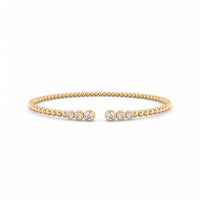 Beaded Diamond Station Flex Bangle