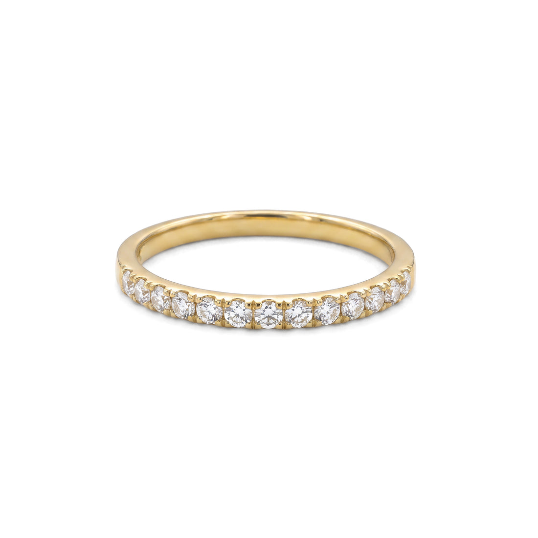 White Diamond Band | Yellow Gold