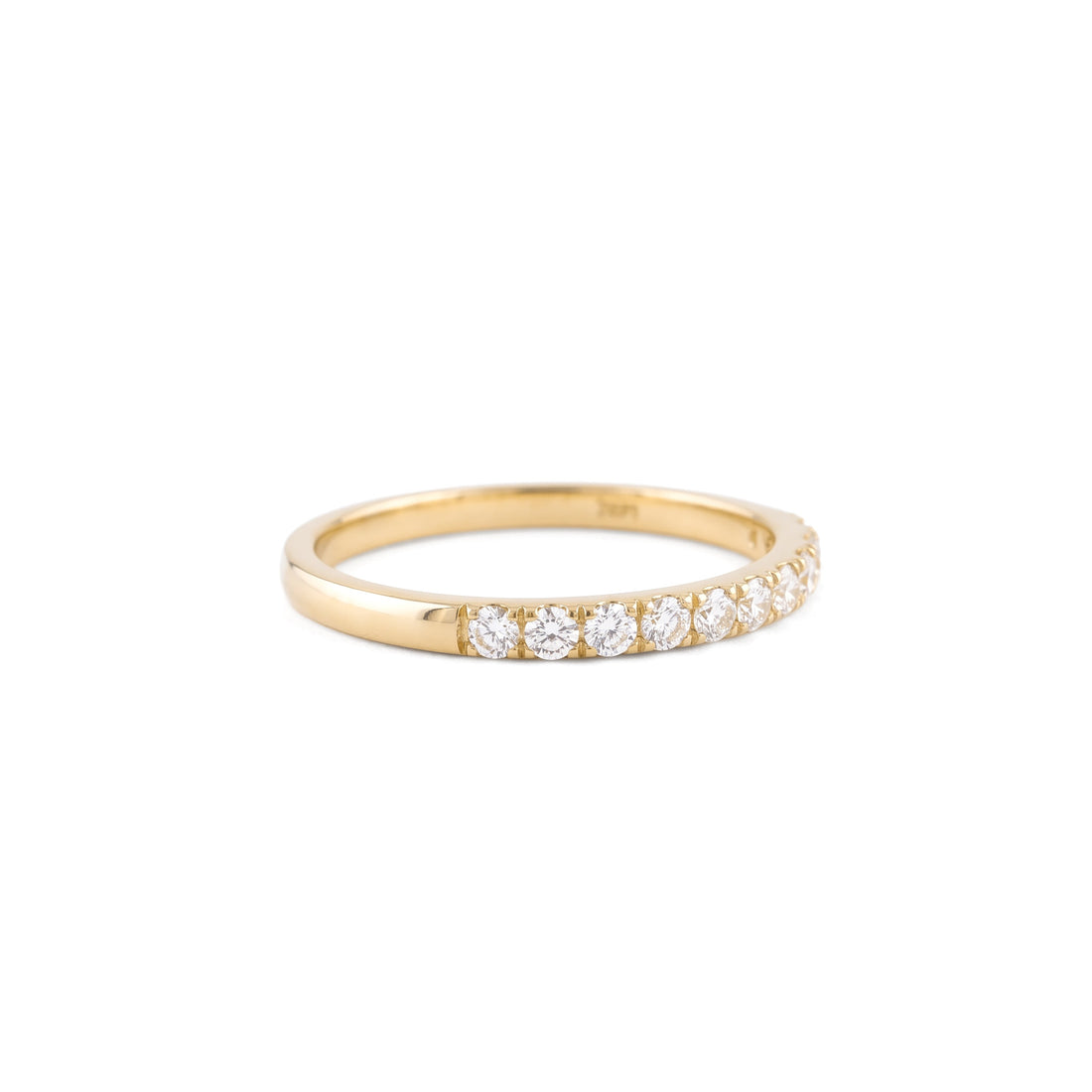 White Diamond Band | Yellow Gold