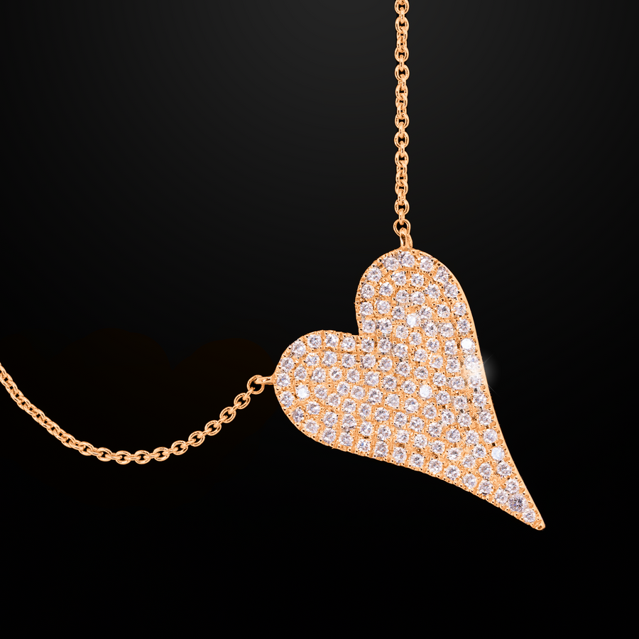 Diamond Heart Pave Necklace
