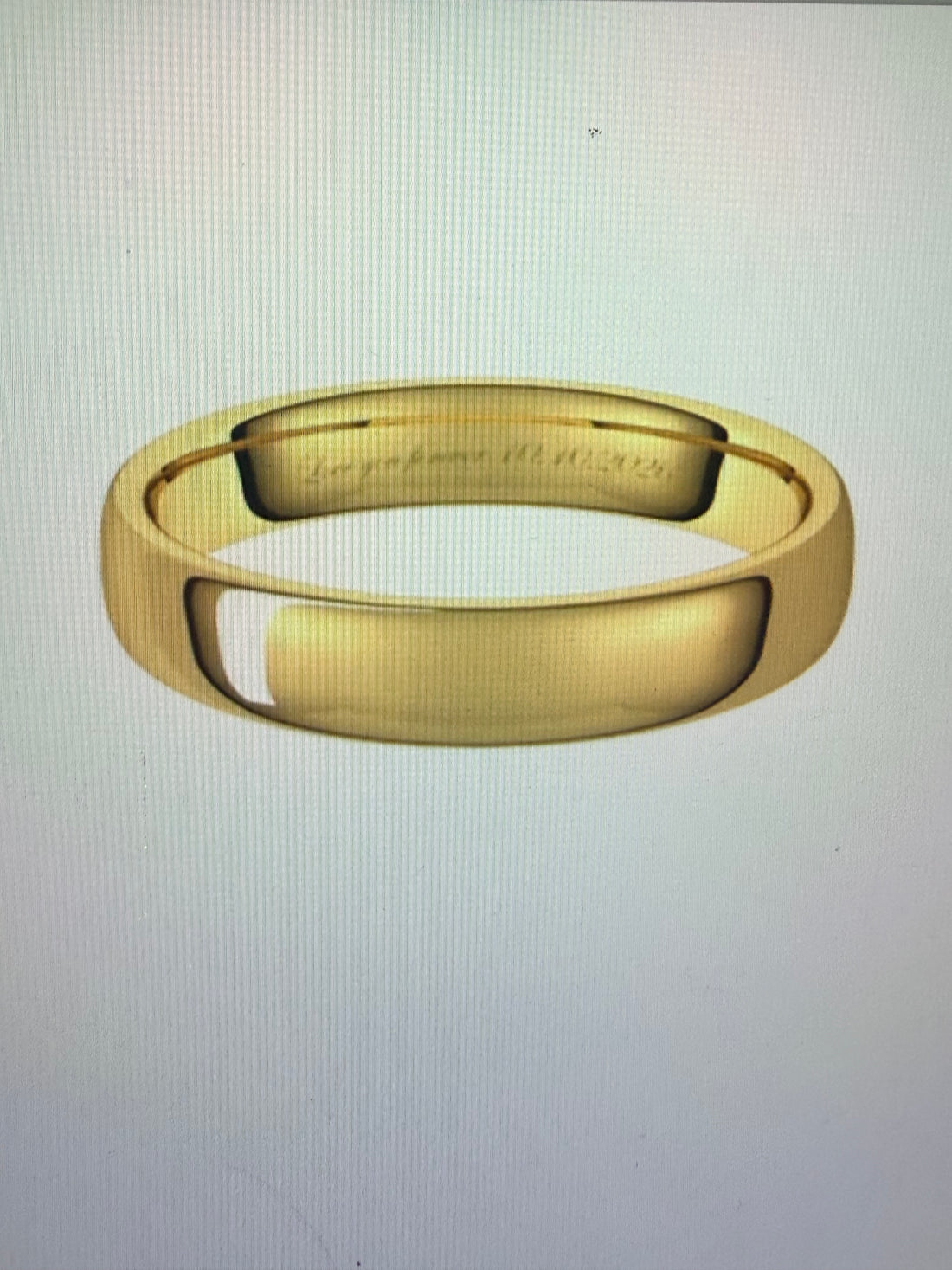 14k YG Band 4.5 MM Comfort Fit Size 8.5 with Engraving Love you forever 10.10.2026