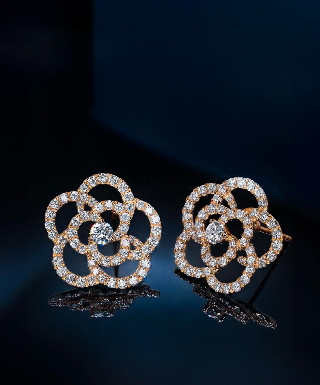 Flower Earrings 1.87 Carats Dia