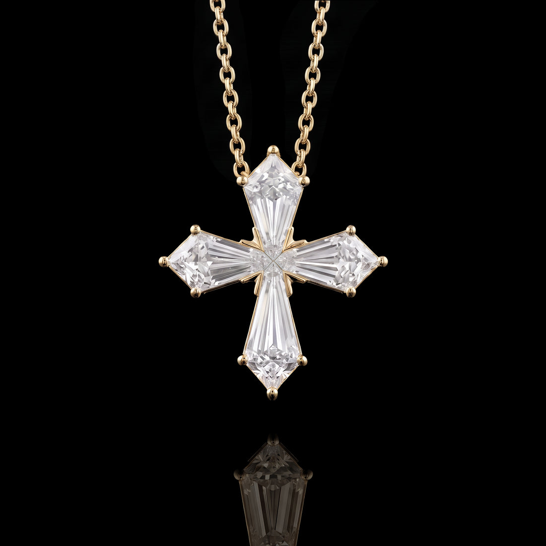 Kite Diamond Cross Necklace | Yellow Gold