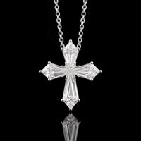 Kite Diamond Cross Necklace | White Gold