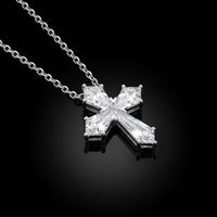 Kite Diamond Cross Necklace | White Gold