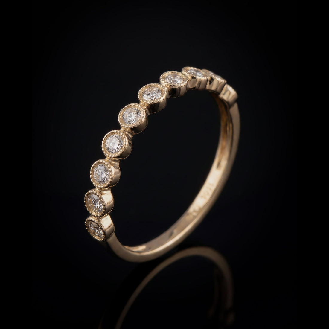 14K Round Diamond Stackable Ring, 0.12CT