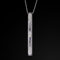 Deco Sapphire & Diamond Necklace