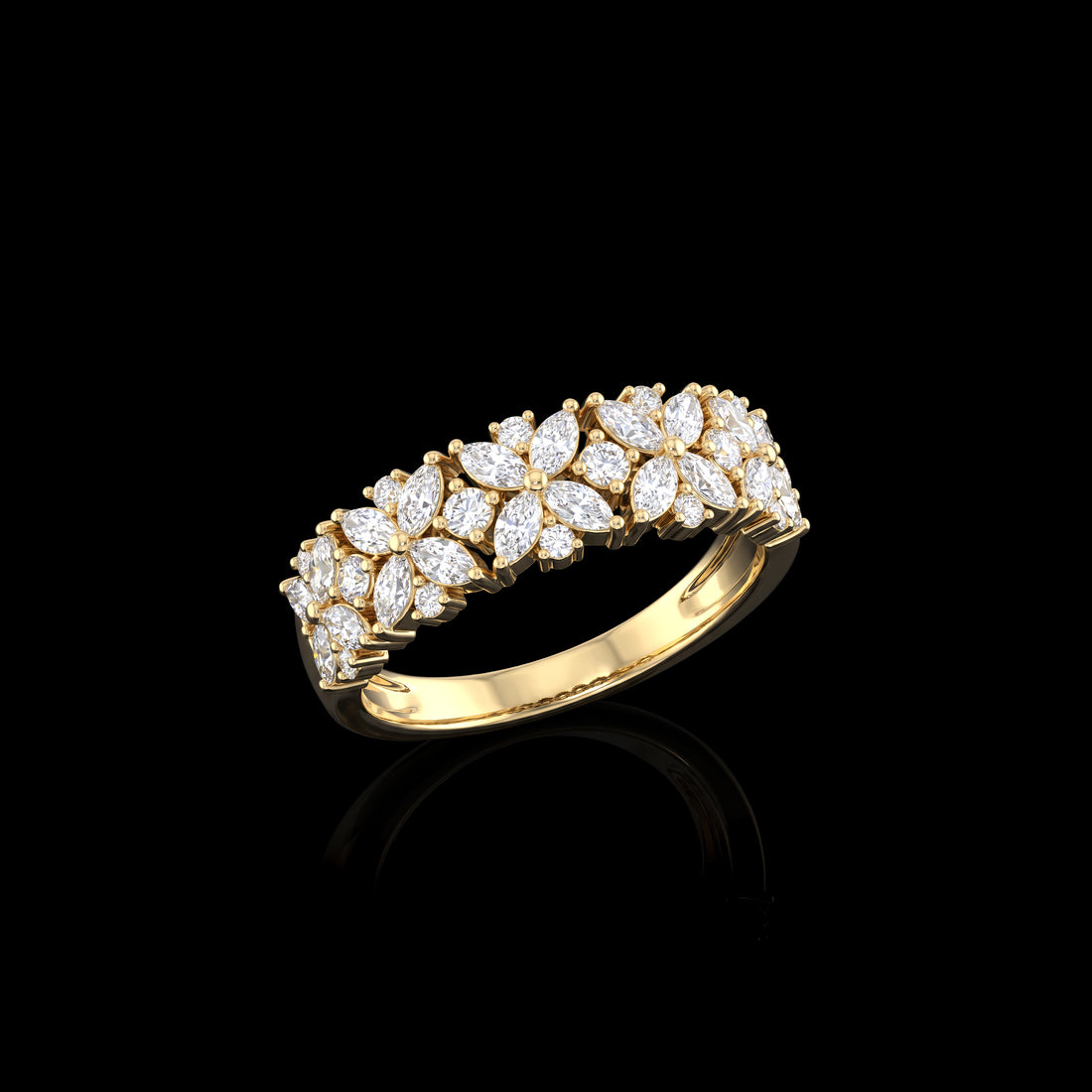 Marquise Diamond Floral Anniversary Band