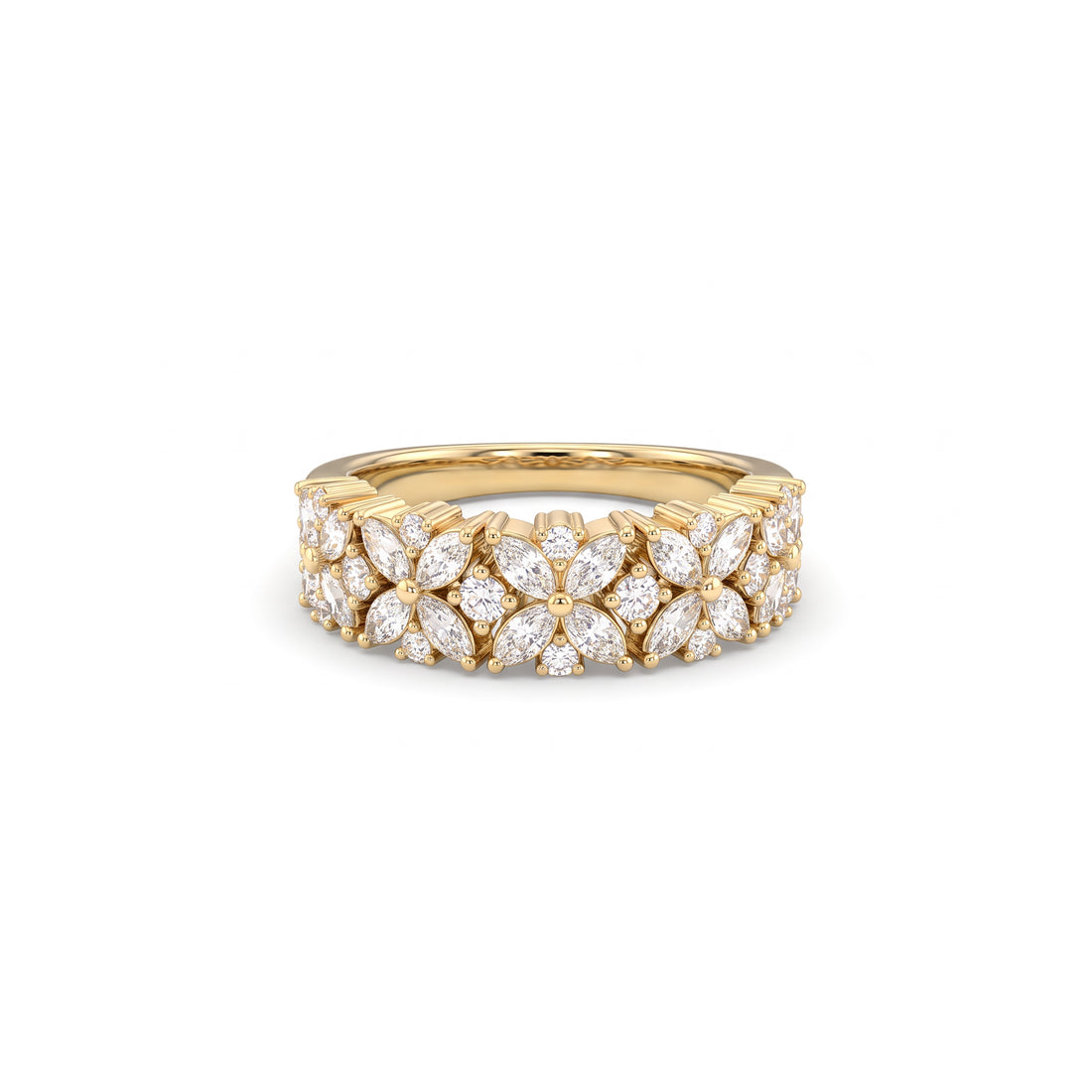Marquise Diamond Floral Anniversary Band