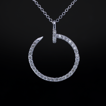 Diamond Circle Nail Necklace