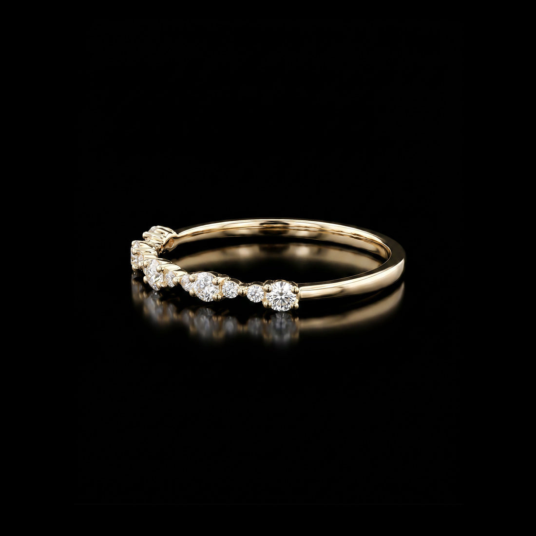 14K Staggered Diamond Stackable Ring, 0.30CT
