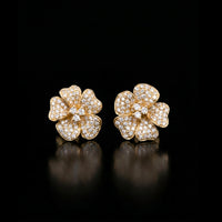 Pavé Diamond Flower Stud Earrings