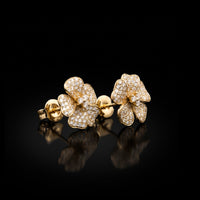 Pavé Diamond Flower Stud Earrings