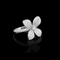 Pavé Diamond Petal Flower Ring