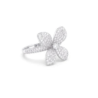 Pavé Diamond Petal Flower Ring