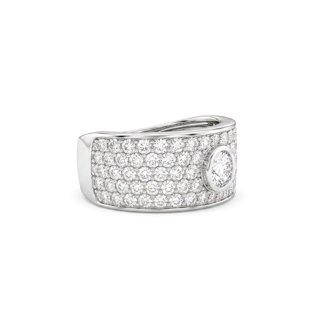 Effy Pavé Oval Center Diamond Ring