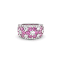 Pink Sapphire and Diamond Pavé Vintage Ring