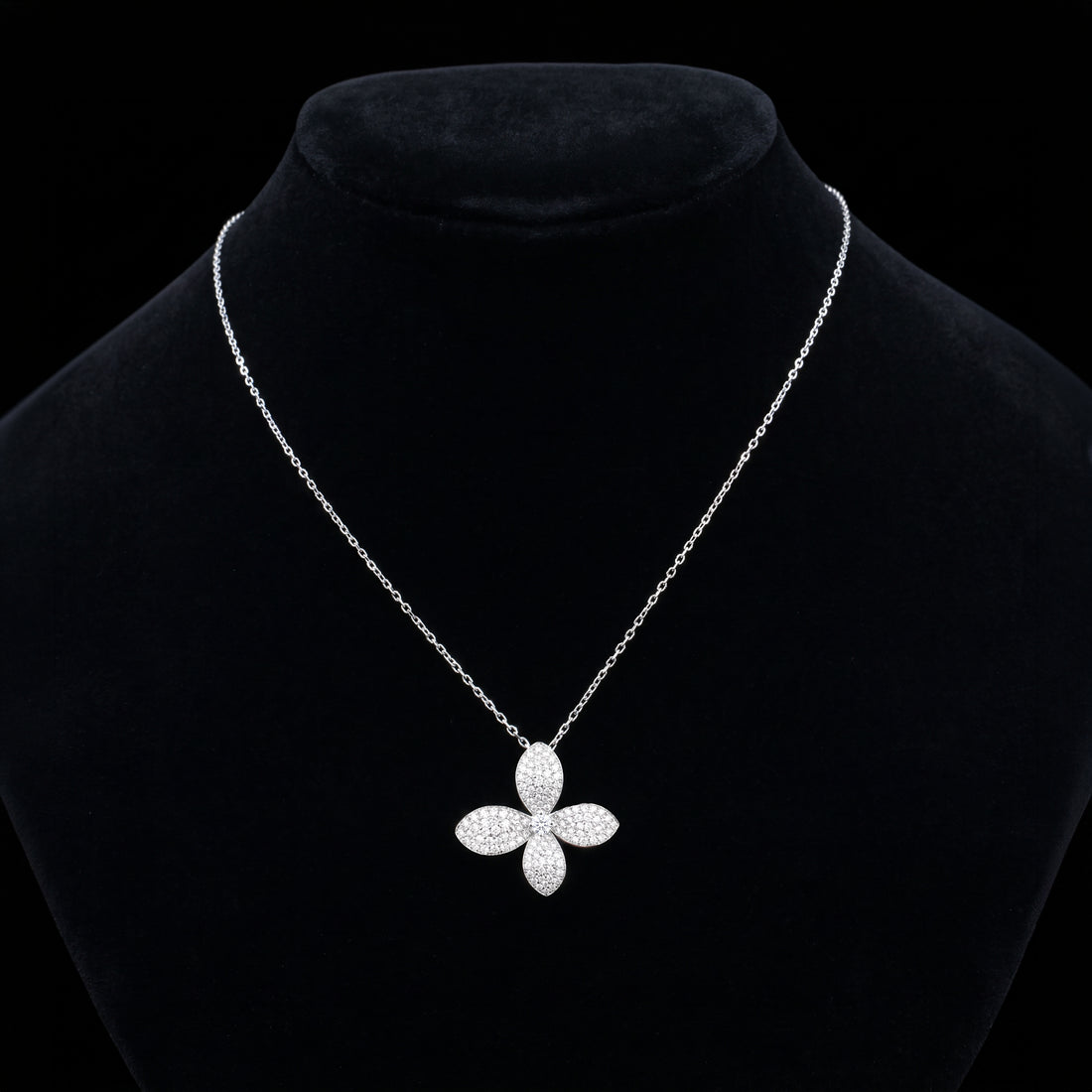 Pavé Diamond Flower Pendant