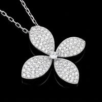 Pavé Diamond Flower Pendant