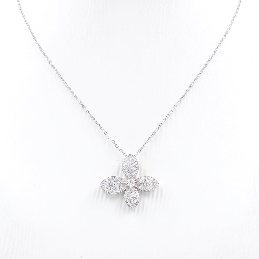 Pavé Diamond Flower Pendant