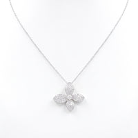 Pavé Diamond Flower Pendant