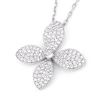 Pavé Diamond Flower Pendant