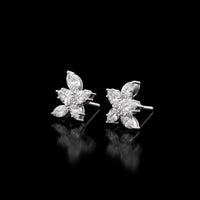 Pear Shaped Diamond Flower Earrings