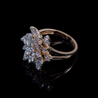 Rose Gold Diamond Flower Ring