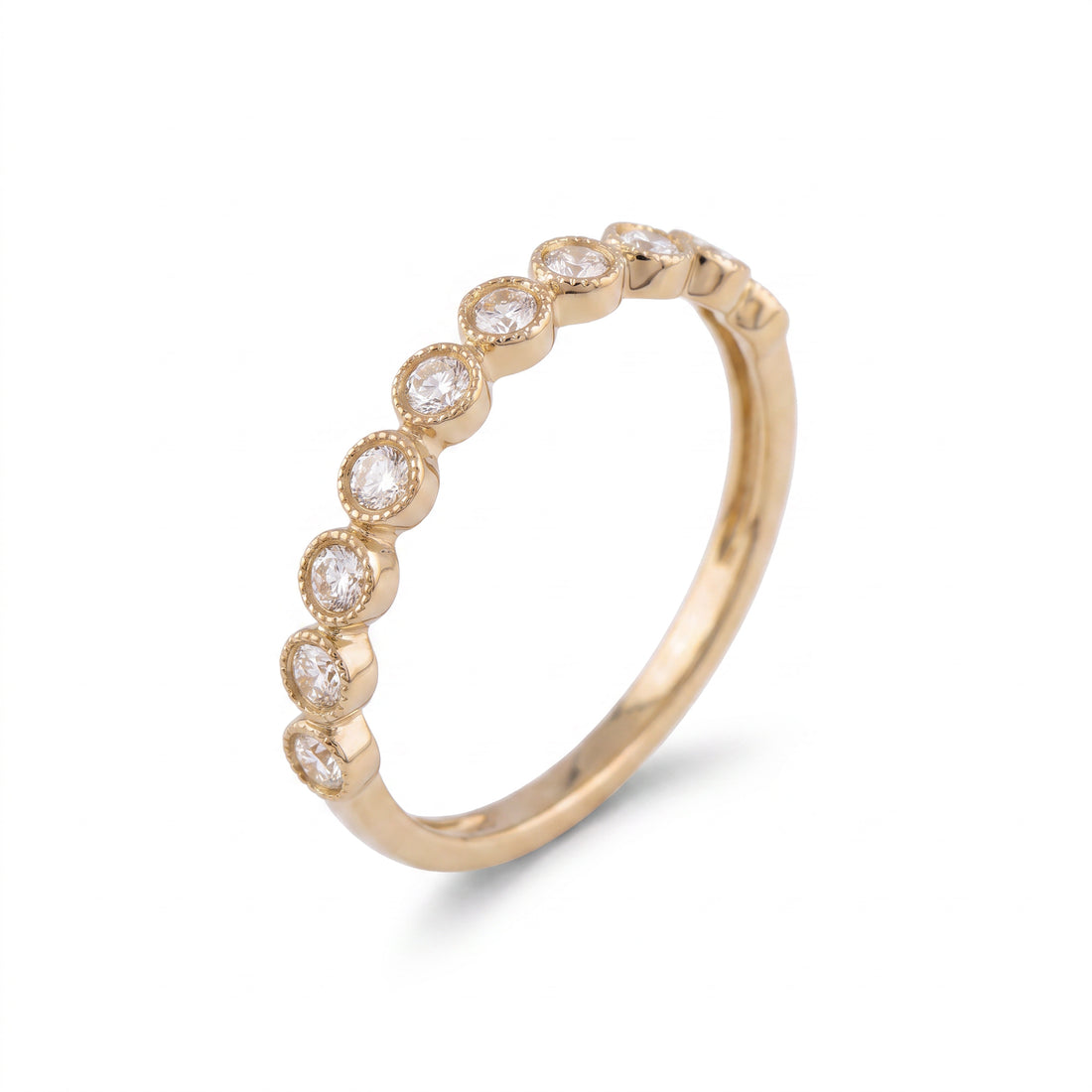 Scalloped Bezel Diamond Band