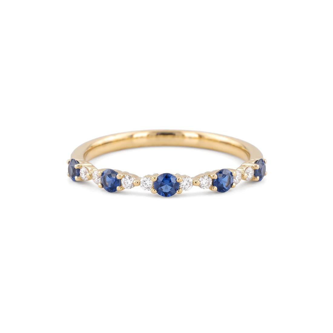 Blue Sapphire & Diamond Band