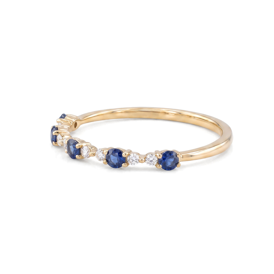 Blue Sapphire & Diamond Band