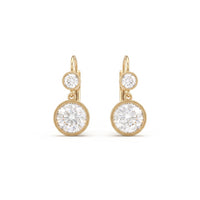 Old European Diamond Double Drop Earrings