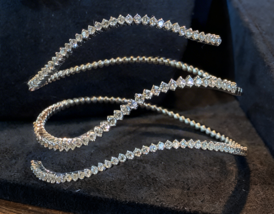 Flexible 4 Ct Diamond Bangle, 18k WG