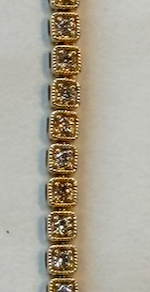 14K YG Diamond Square Tennis Bracelet, 1.50CT