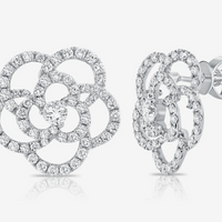 Pavé Diamond Floral Earrings