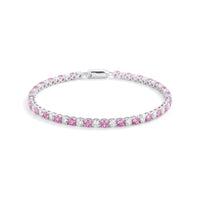 14K Diamond and Pink Sapphire Tennis Bracelet
