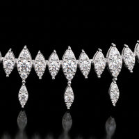 Marquise Shape Diamond Illusion Necklace with Diamond Drops