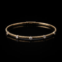 Fluted Station Diamond Flex Bangle