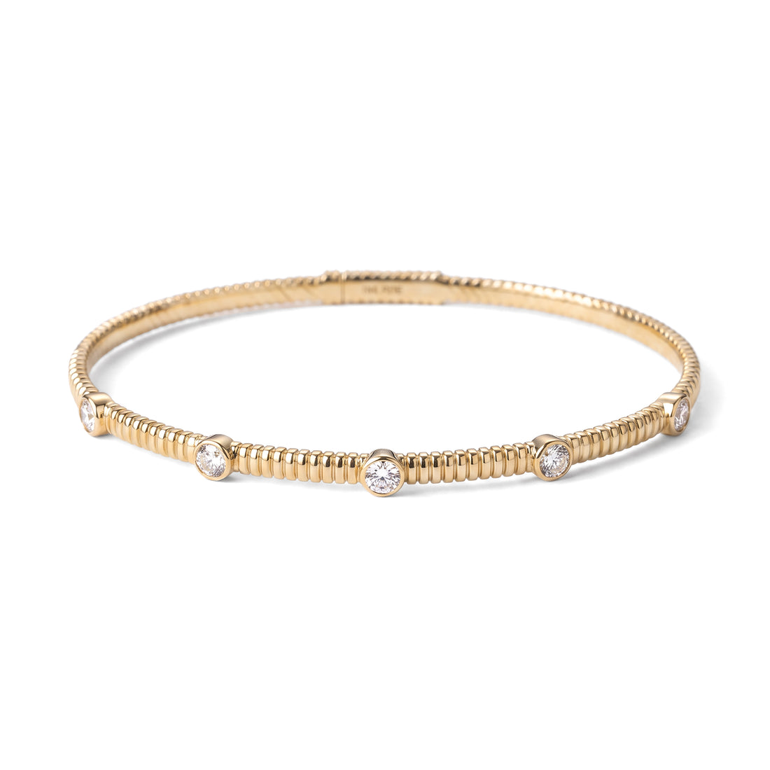 Fluted Station Diamond Flex Bangle