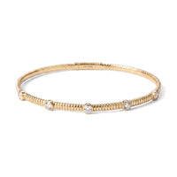 Fluted Station Diamond Flex Bangle