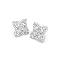 Quatrefoil Clover Diamond Earrings | White Gold