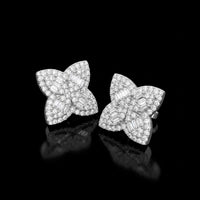 Quatrefoil Clover Diamond Earrings | White Gold