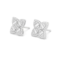 Quatrefoil Clover Diamond Earrings | White Gold