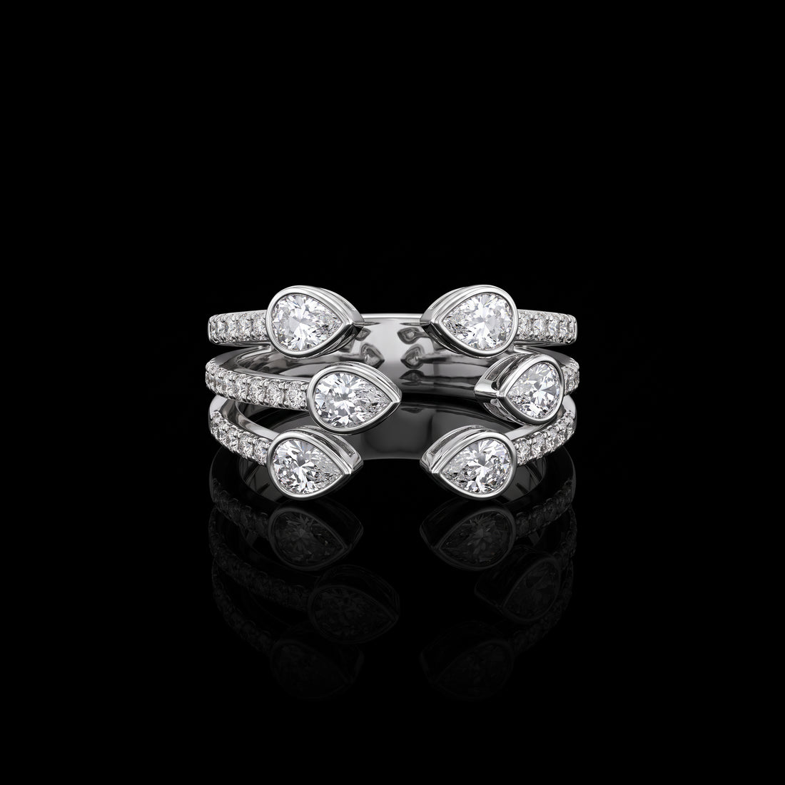Pear Diamond Wrap Ring