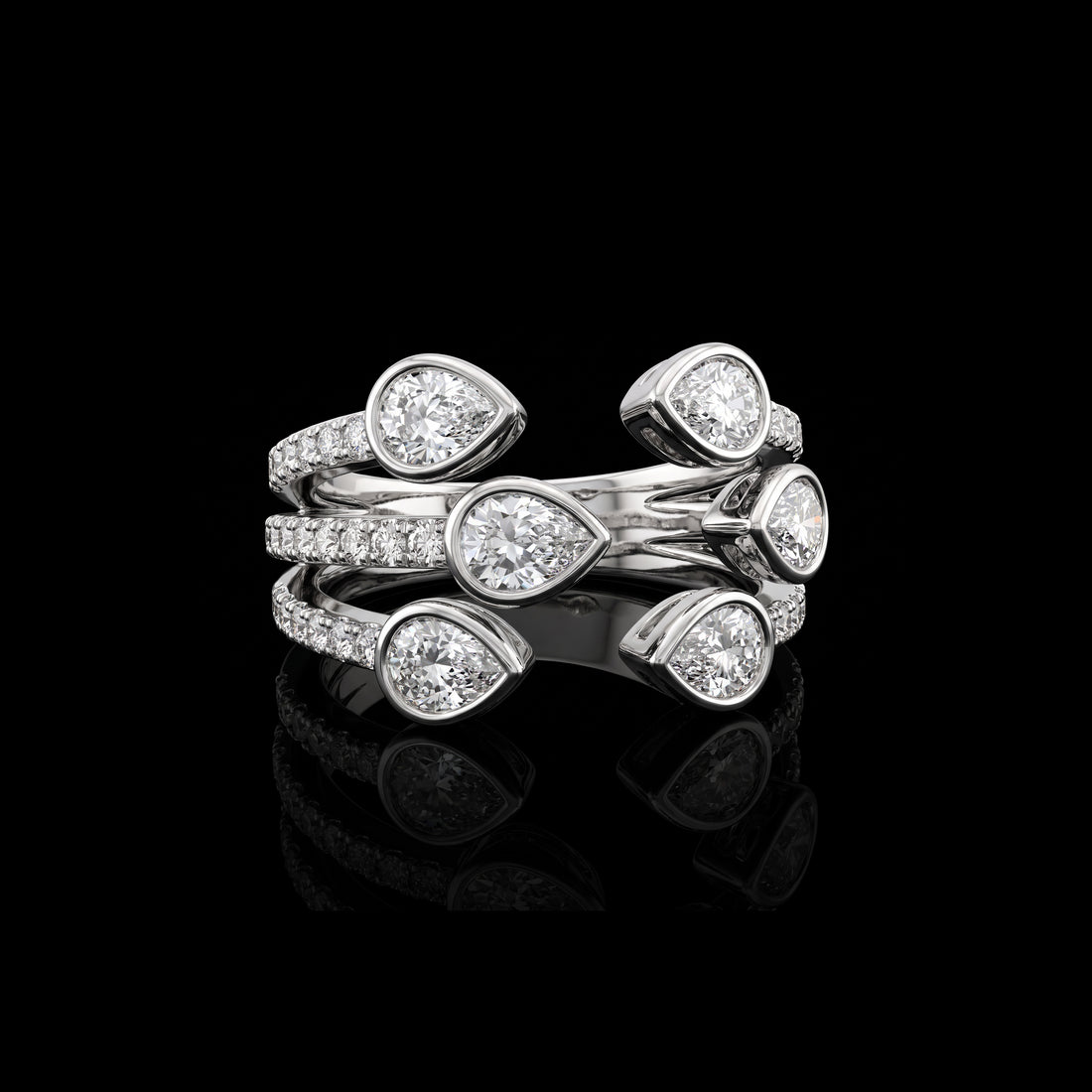 Pear Diamond Wrap Ring